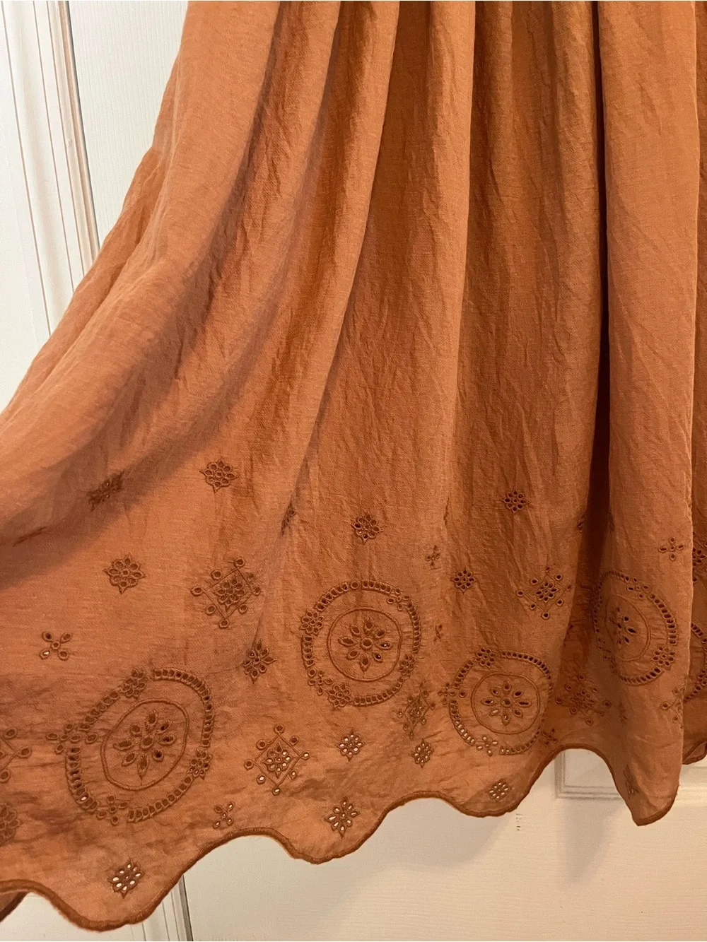 Moon River Smocked Embroidered Midi Dress – Size Small